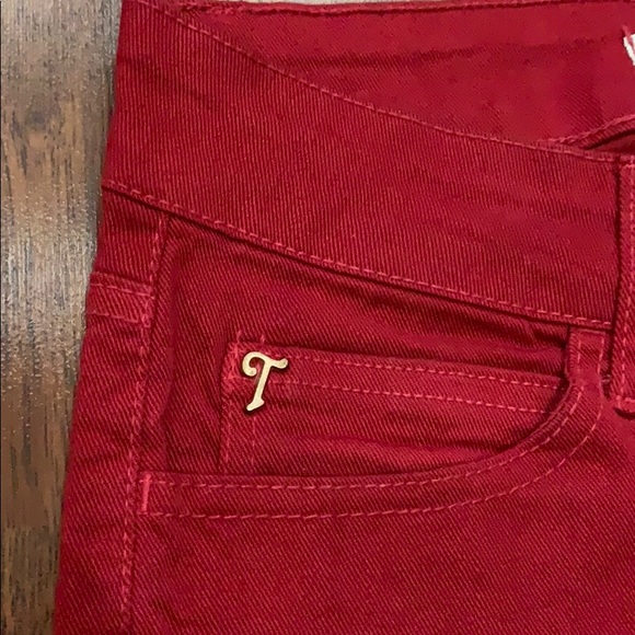 Red TRF Denim Rules flair jeans - Picture 4 of 5
